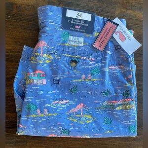 Vineyard Vines Classic Fit 9" Breaker Shorts Sailboat Tiki AOP Men's Size 34 NWT